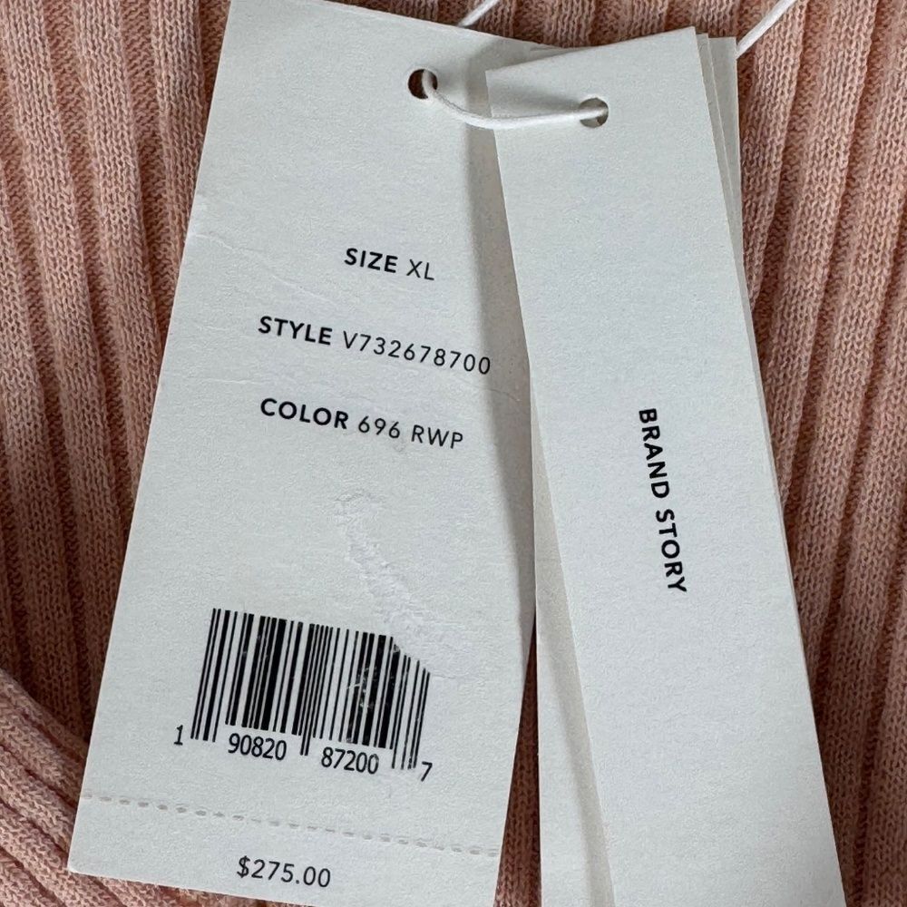 Vince Marled‎ Rib Wool/Cotton Women's Sweater Crew Neck Rosewater Petal Sz XL - Picture 8 of 14